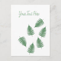 Stilvolle Lucky Green Fern vertikale Postkarte