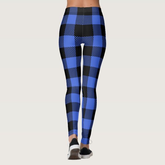 Stilvolle Lumberjack Rustic Blue Buffalo Kariert Leggings (Rückseite)