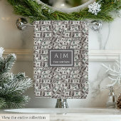 Stilvolle lustige Geschenk-Monogramm-Dollar-Muster Serviette