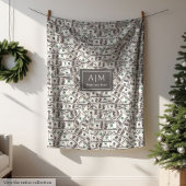 Stilvolle lustige Geschenk-Monogramm-Dollar-Muster Serviette