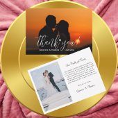 Stilvolle & lustige Liebe Herz Hochzeit Foto Chic Dankeskarte