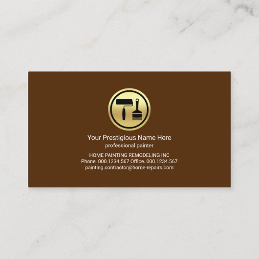 Stilvolle Luxuriöse Gold Curve Wave Painter Visitenkarte (Rückseite)