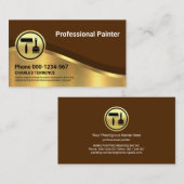 Stilvolle Luxuriöse Gold Curve Wave Painter Visitenkarte (Vorne/Hinten)