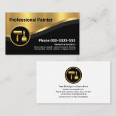 Stilvolle Luxuriöse Gold Curve Wave Painter Visitenkarte (Vorne/Hinten)