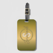 Stilvolle Luxus Gold Metallic Name und Initial Gepäckanhänger (Vorderseite Vertikal)
