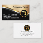 Stilvolle Luxus Gold Silver Wave Painter Visitenkarte (Vorne/Hinten)