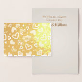 Stilvolle Luxus Golden Hearts Valentinstag Folienkarte (Anzeige)