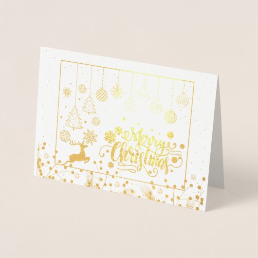 Stilvolle Luxus Golden Reindeer Weihnachten Folienkarte (Vorderseite)