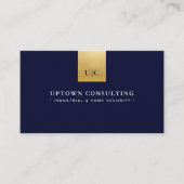 Stilvolle Luxus-Imitate Gold Foil & Navy Blue Visitenkarte (Vorderseite)