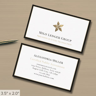 Stilvolle Luxus-Logo Black Border Visitenkarte