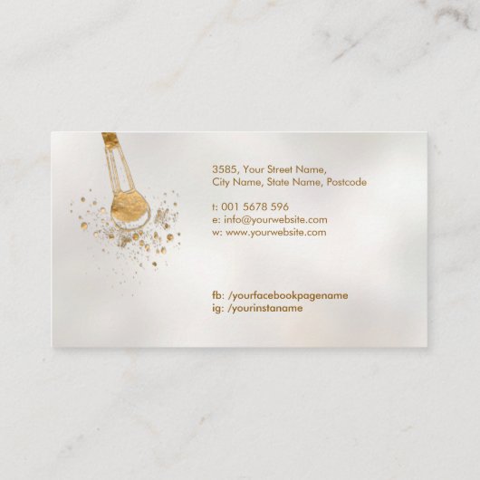 Stilvolle Luxus Makeup Pinsel und Palette Visitenkarte (Rückseite)