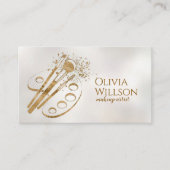 Stilvolle Luxus Makeup Pinsel und Palette Visitenkarte (Vorderseite)