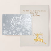 Stilvolle Luxus Silver Let It Schnee Weihnachten Folienkarte (Anzeige)
