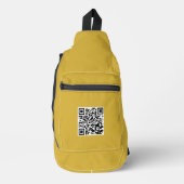 Stilvolle M Gold Cut Nähtasche mit QR Code Crossbody Bag (Vorderseite)
