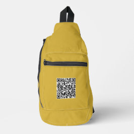 Stilvolle M Gold Cut Nähtasche mit QR Code Crossbody Bag