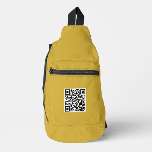 Stilvolle M Gold Cut Nähtasche mit QR Code Crossbody Bag (Vorderseite)