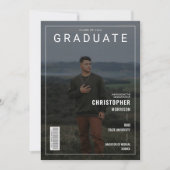 Stilvolle Magazine Cover Foto Graduate Einladung (Vorderseite)