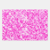 Stilvolle Magenta Pink Glitzer und Foil Glam Muste Geschenkpapier Set (Vorderseite 3)