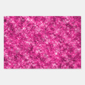 Stilvolle Magenta Pink Glitzer und Foil Glam Muste Geschenkpapier Set (Vorderseite)