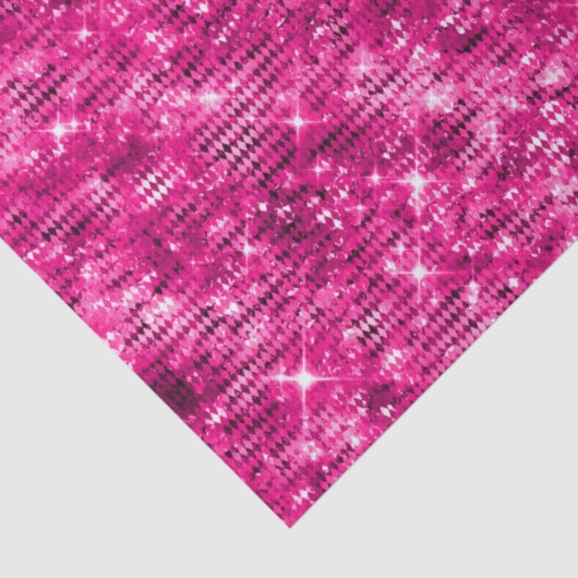 Stilvolle Magenta Pink Shimmer Glitzer Seidenpapier (Detail)