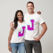 Stilvolle Magenta und Aquamariner Buchstabe J T-Shirt (Unisex)