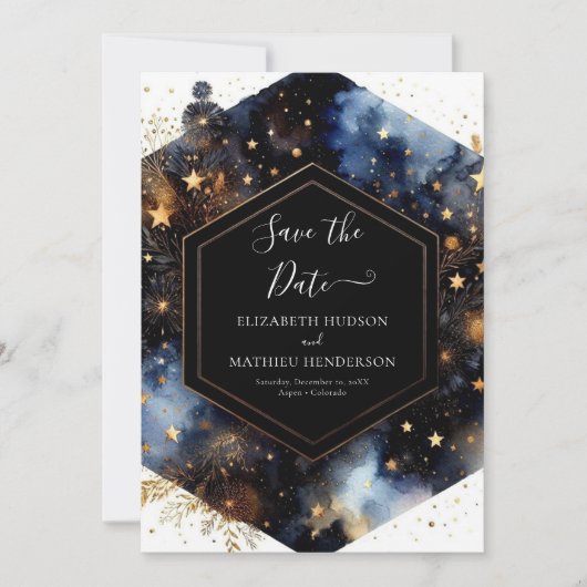 Stilvolle magische Celestial Wedding Save The Date (Vorderseite)