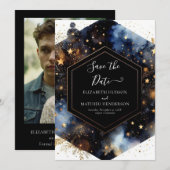 Stilvolle magische Celestial Wedding Save The Date (Vorne/Hinten)