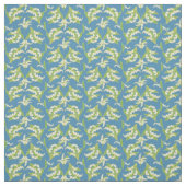 Stilvolle Maiglöckchen auf blauem Blumengewebe Stoff (Muster)