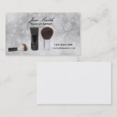 Stilvolle Make-up-Künstler silber glamourös Visitenkarte (Vorne/Hinten)