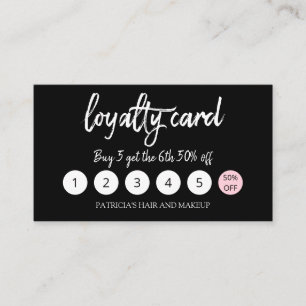 Stilvolle Makeup Artist Hair Salon 5 Loyalty Card Visitenkarte