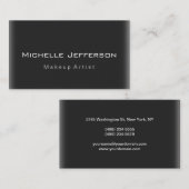 Stilvolle Makeup Artist Script Gray Business Card Visitenkarte (Vorne/Hinten)