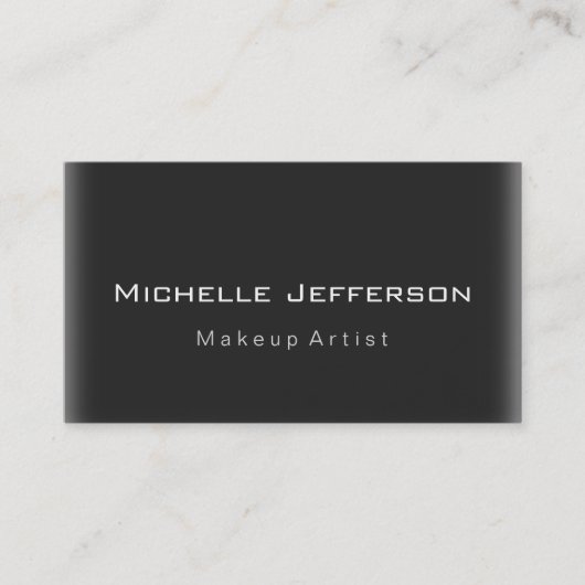 Stilvolle Makeup Artist Script Gray Business Card Visitenkarte (Vorderseite)