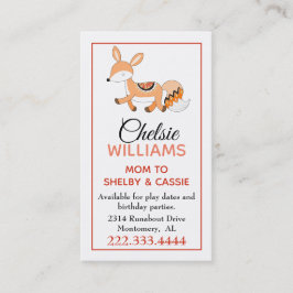 Stilvolle Mama-Karte CartoonFox Telefonnummerkarte