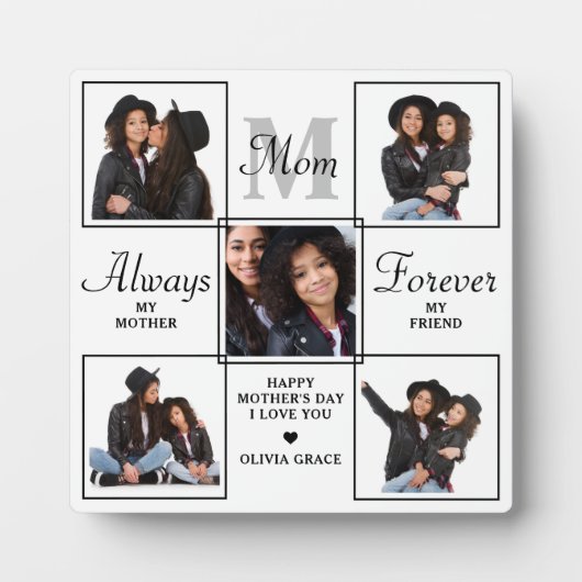 Stilvolle MAMA Personalisiert Monogram 5 FotoColla Fotoplatte (Vorderseite)