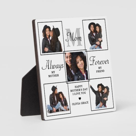 Stilvolle MAMA Personalisiert Monogram 5 FotoColla Fotoplatte (Vorderseite)