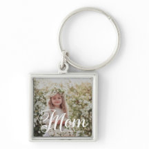 Stilvolle Mama Typografie Foto und Name Schlüssela