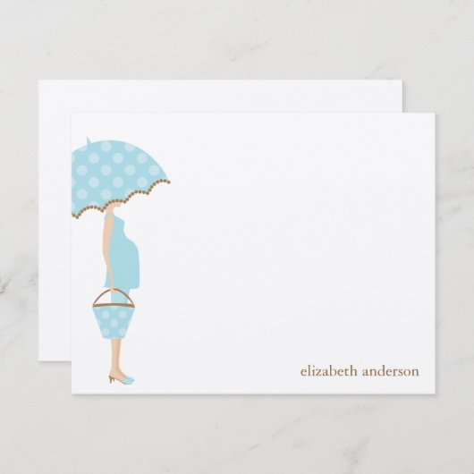 Stilvolle Mama, um Baby Shower Flat Danke Karten (Vorne/Hinten)