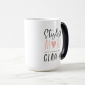 Stilvolle Mamas werden für Glam-ma Typografie gefö Verwandlungstasse (VorderseiteRechts)