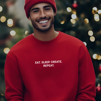 Stilvolle Männer Red Eat Sleep Erstellen Wiederhol T-Shirt