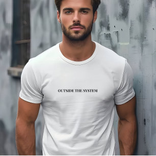 Stilvolle Männer Weiß außerhalb des System-Slogans T-Shirt