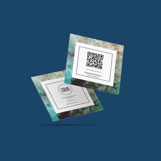 Stilvolle Marble Abstrakt Modern Grunge Quadratische Visitenkarte