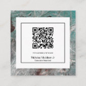 Stilvolle Marble Abstrakt Moderne Grunge Mint Quadratische Visitenkarte (Vorderseite)