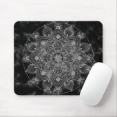 Stilvolle Marble Black and White Floral Mandala Mousepad (Mit Mouse)