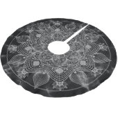 Stilvolle Marble Black and White Floral Mandala Polyester Weihnachtsbaumdecke (Schrägansicht)