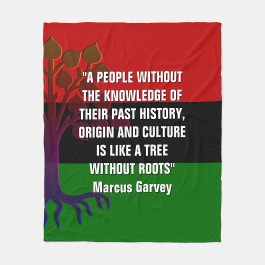 Stilvolle Marcus Garvey TREE OHNE ROOTS Fleecedecke (Vorderseite)