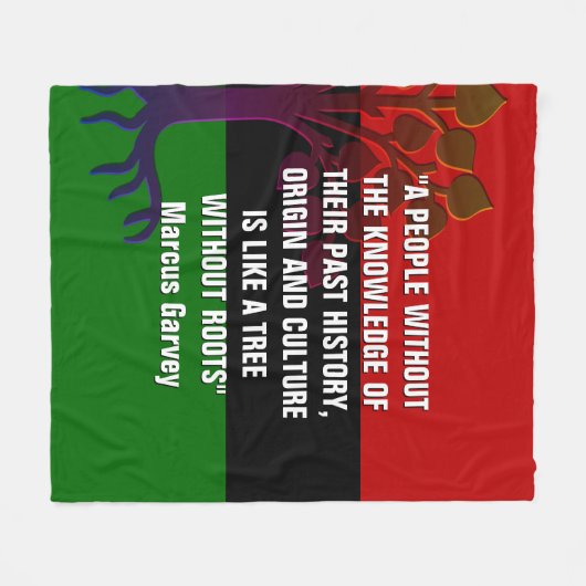 Stilvolle Marcus Garvey TREE OHNE ROOTS Fleecedecke (Vorderseite (Horizontal))