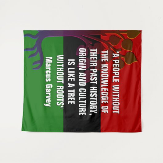 Stilvolle Marcus Garvey TREE OHNE ROOTS Wandteppich (Vorderseite (Horizontal))