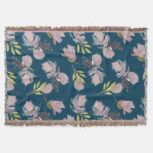 Stilvolle marineblau-Muster Aquarell floral modern Decke (Vorderseite)