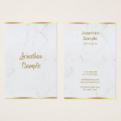 Stilvolle Marmor-Gold-Typografie-Skript Name Luxus (Vorne & Hinten)