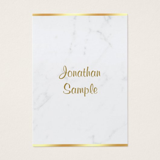 Stilvolle Marmor-Gold-Typografie-Skript Name Luxus (Vorderseite)